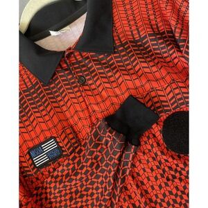 Official Sports International NISOA Soccer XL Red Long Sleeve Polo USA